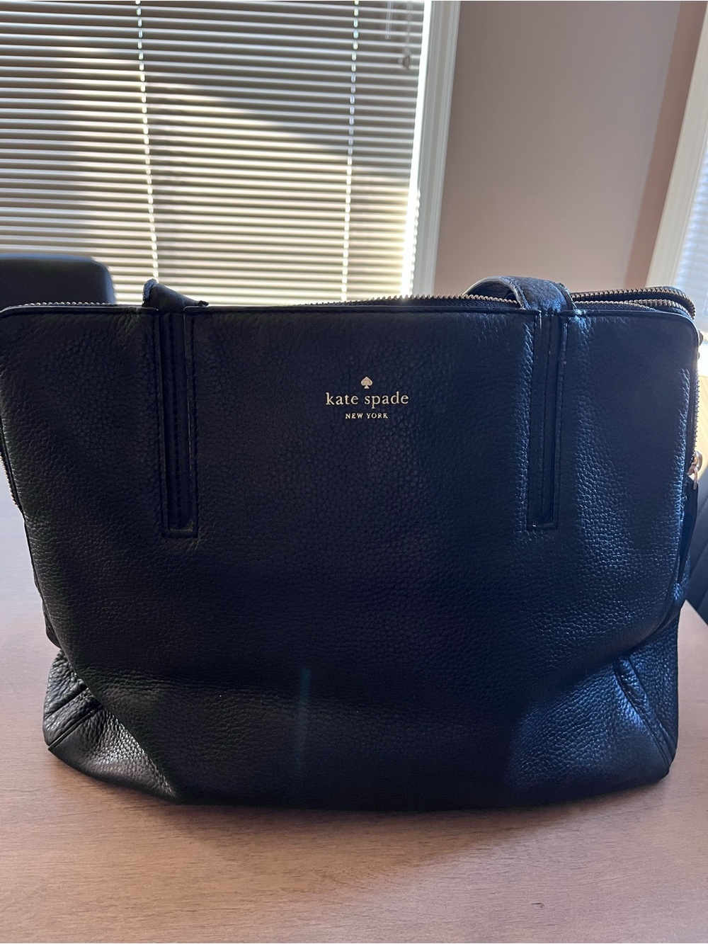 kate spade New York Black Leather Tote Purse